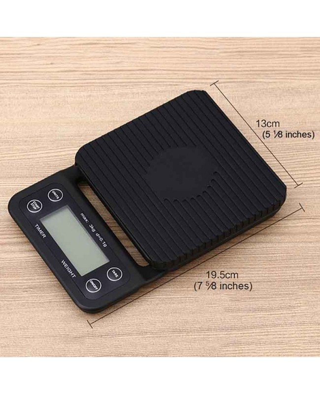 Coffee Scale with Timer - High Accuracy Kitchen Food Scale with Tare Function