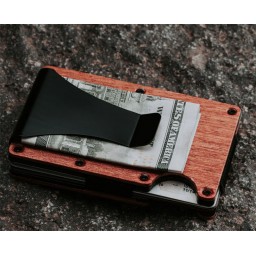 EDC Effortless Walnut Wood Wallet - Money Clip and Card Holder - RFID Blocking
