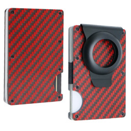 Red Carbon Fiber EDC Airtag Wallet - Rfid Blocking - Slim Cash Card Holder