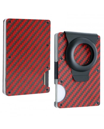 Red Carbon Fiber EDC Airtag Wallet - Rfid Blocking - Slim Cash Card Holder