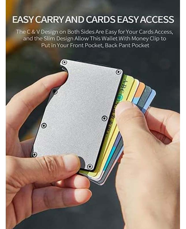 EDC Minimalist Metal Card Holder - Silver