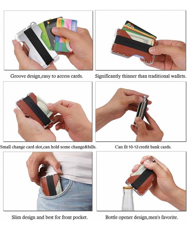 EDC Genuine Leather Mini Wallet - RFID Blocking