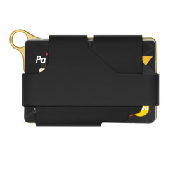 EDC Aluminum Alloy Card Holder Leather Wallet Black