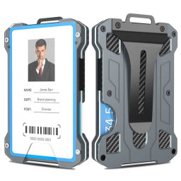 Slim Metal Wallet Slip-Out Silicone Transparent Window