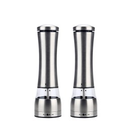Electric Salt/ Pepper Grinder Set2 - Battery Operated Stainless Steel Mill with Light