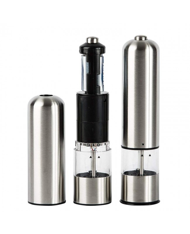 Steel Electric Salt and Pepper Grinder Set2 - Battery Operated