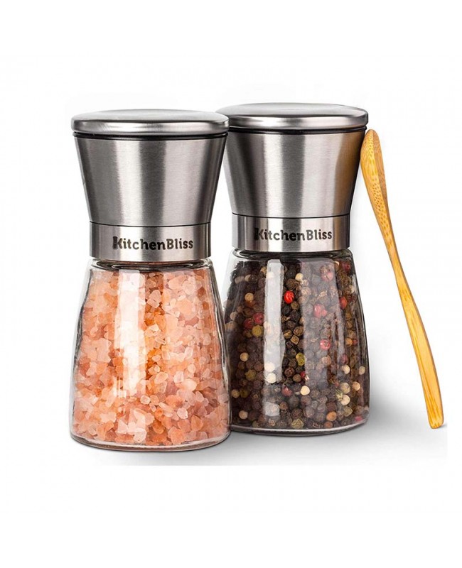 Glass&Steel Salt and Pepper Grinder 2pack