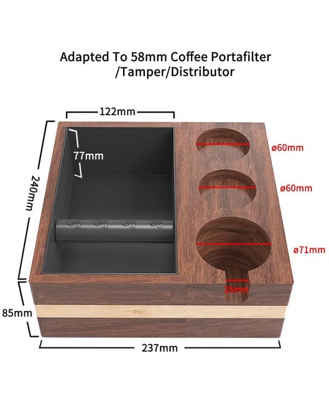 Coffeesmaster  4 In 1 Espresso Knock Box - Espresso Tamper - Coffee Distributor