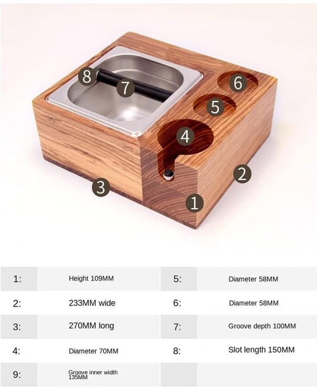 Coffeesmaster 4in1 Wood Espresso Filter Tamper Holder - Tamper Station