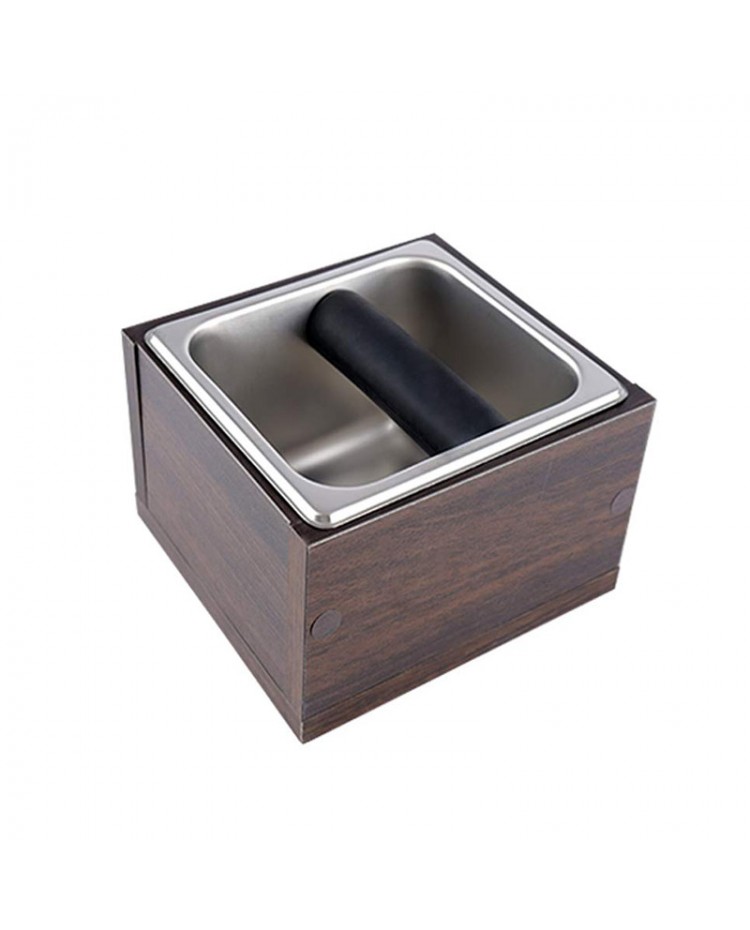 tee container portafilter accessories high-quality metal knock container for portafilters knock box tee box for coffee grounds including silicone mat KYONANO Knock container espresso knock container