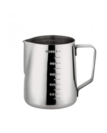 Coffeesmaster Milk Jug - Frothing Cup - Espresso Steaming Pitcher -  with Measurements Bothside