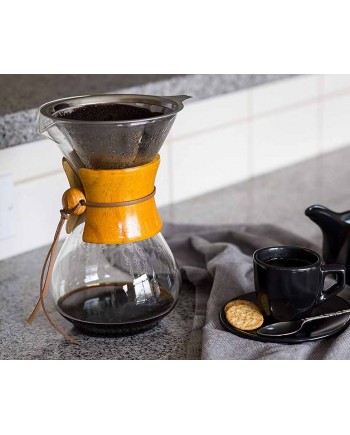 Coffeesmaster 30 Ounce Six Cup Classic Pour-over Glass Coffeemaker