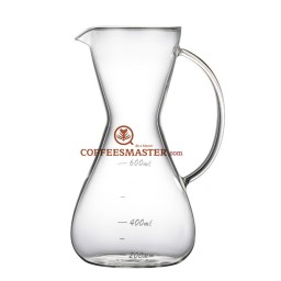 Coffeesmaster 20 Ounce Three Cup Pour over Non-porous Borosilicate Glass Coffeemaker -  with Handle
