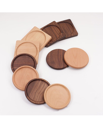 Beech Wooden Household Heat-Resistant Coffee Coasters